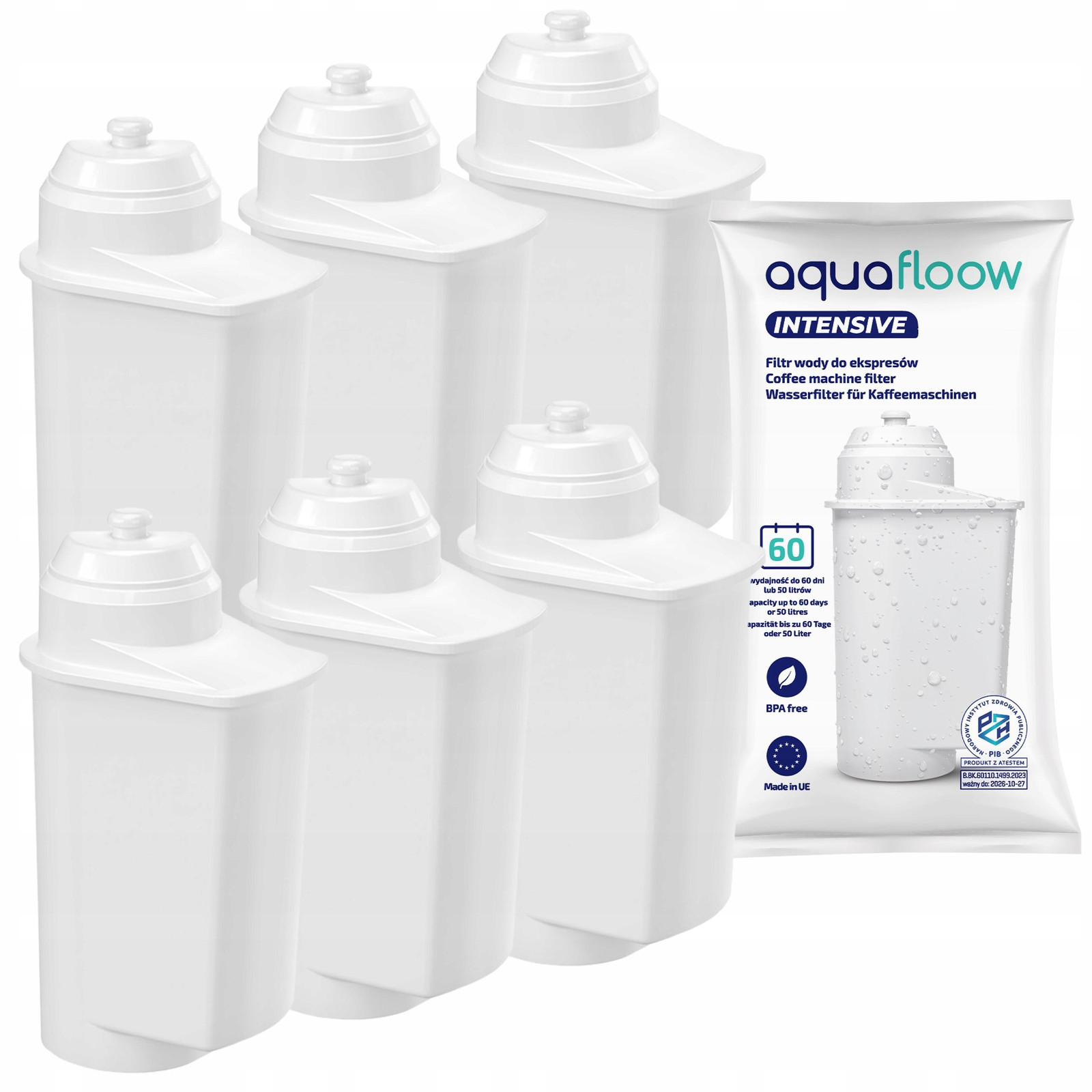 Aquafloow Intensief waterfilter set van 6 voor Siemens EQ-serie