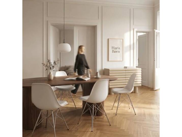 Haris Børn® Esszimmerstühle (4er Set) Weiß, Gestell Chrom - Schalenstuhl aus Kunststoff - Stühle Esszimmer, Esstisch Stühle & Küchenstühle - Esszimmerstuhl 30 Tage risikofrei testen