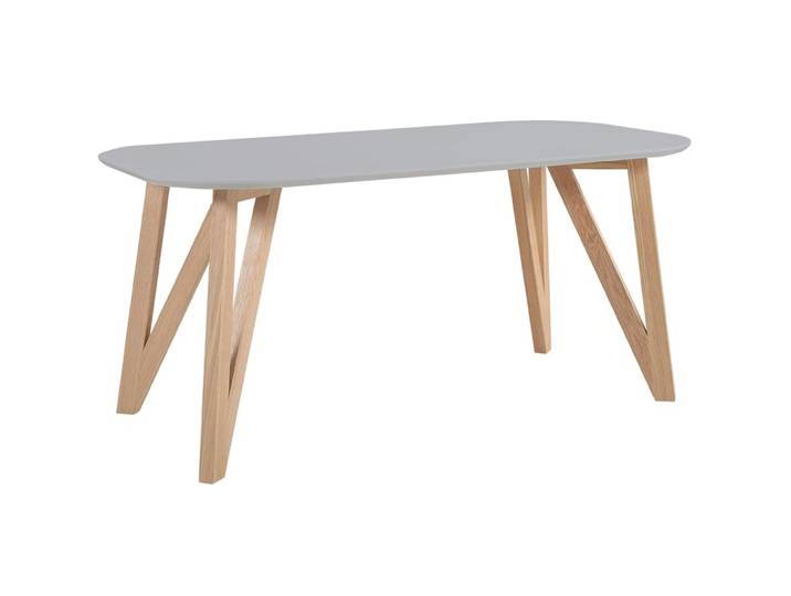 Esstisch Dijon Holz grau Eiche Massivholz B 180 T 90 cm