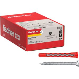 Fischer Schrauben-Dübel-Set 580832, HybridPower, 10x110mm Universaldübel & Schrauben (Vollgewinde), 100-teilig