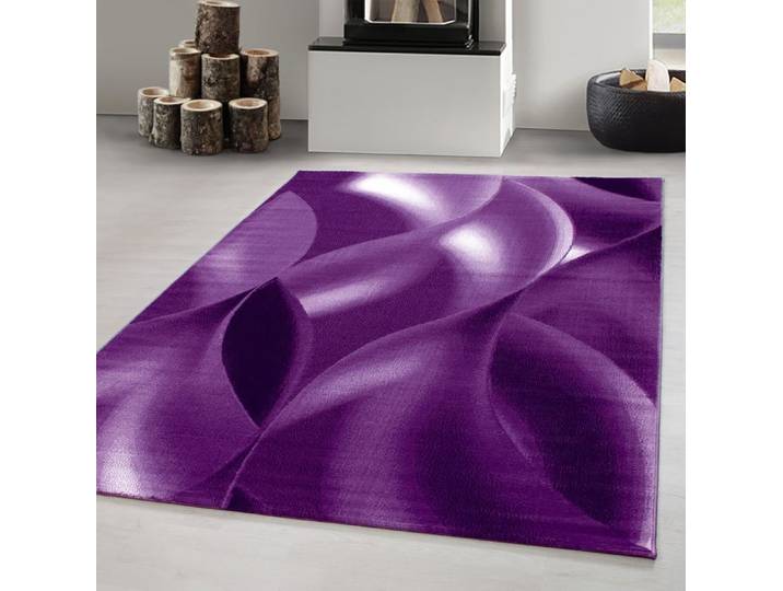 Carpetsale24 Tapis de Salon à motif abstrait moderne Violet Tapis 80x300 cm - Poil Court Moelleux et Tendance