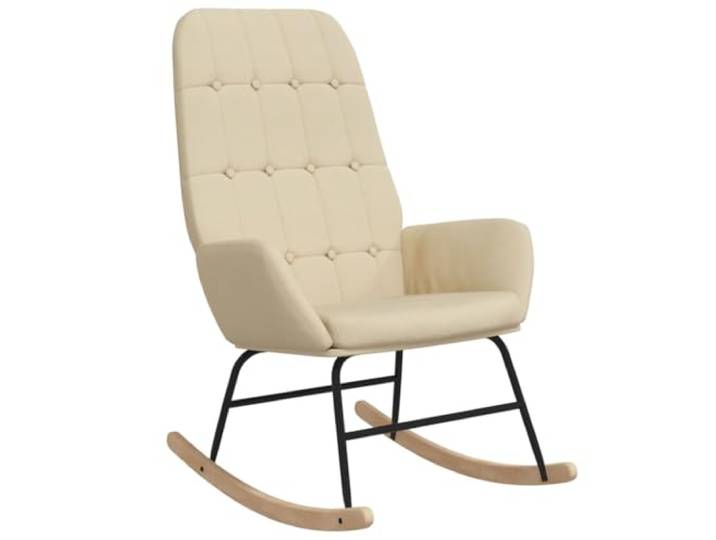 vidaXL Schaukelstuhl Schwingstuhl Relaxsessel Schaukelsessel Sessel Schwingsessel Relaxstuhl Polstersessel Polsterstuhl Wohnzimmer Creme Stoff