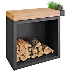 OFYR Kaminholzregal Butcher Block Storage Black Stahl Schwarz