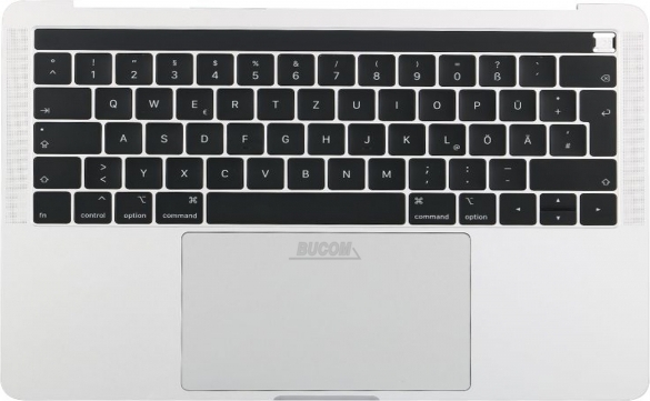 Topcase Handauflage mit Tastatur Touchpad und Touchbar für Macbook Pro 13" Retina A1989 2018-2019 Grau