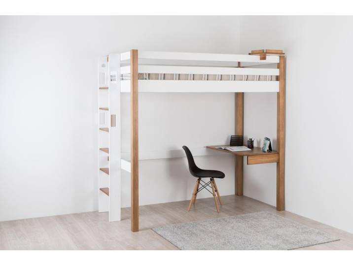 Lit mezzanine 90x190 avec petit espace bureau CARLIT