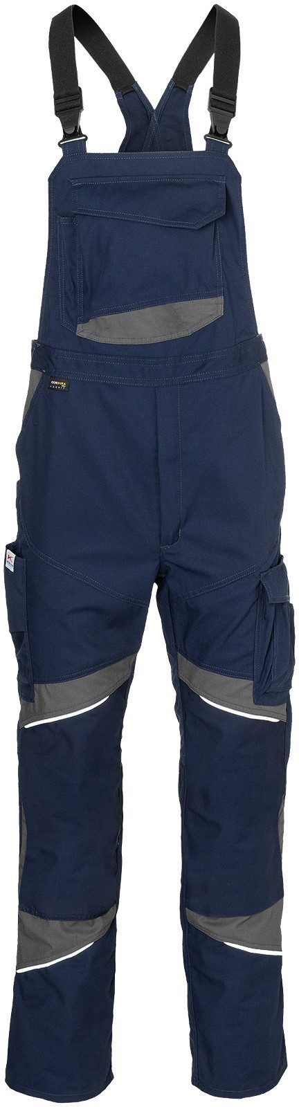 Latzhose KÜBLER "ActiviQ", Damen, Gr. 58, EURO, blau (dunkelblau, anthrazit), Obermaterial: 100% Polyester PES., Hosen Latzhose