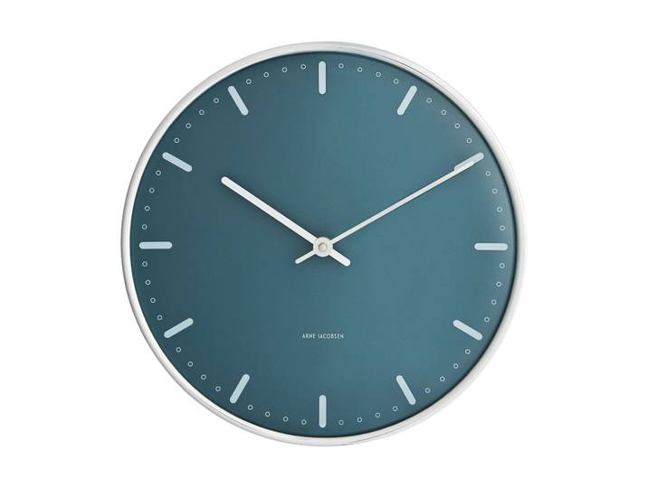 Arne Jacobsen Clocks Arne Jacobsen City Hall Wanduhr Blau, Ø29 cm