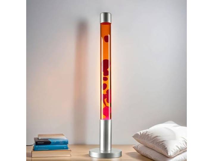 Licht-Erlebnisse Große Lavalampe XXL, Stehlampe Orange Rot, 76 cm, G9 50 W mit Kabelschalter, inklusive Leuchtmittel, stimmungsvoll, Wohnzimmer, Jugendzimmer, Retro Lampe
