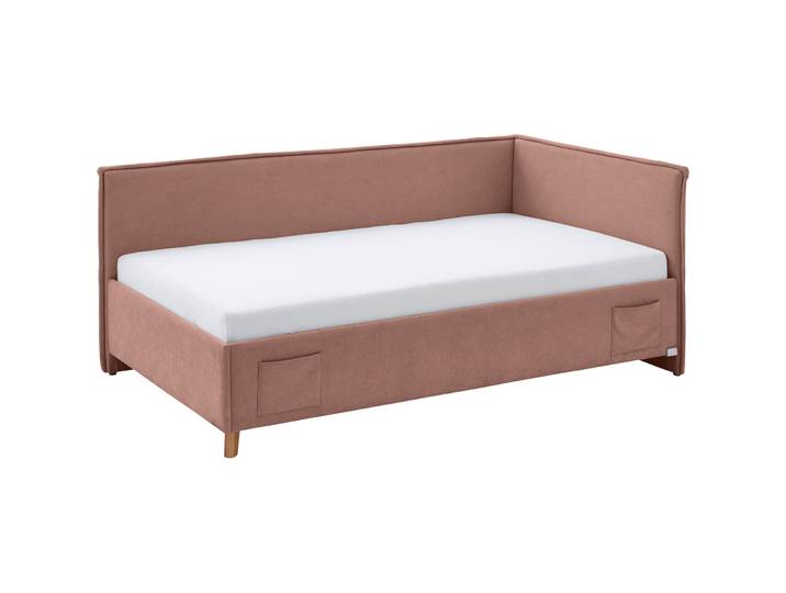 Kinderbett Falia rose Stoff 140 x 200 cm - Kinderbett