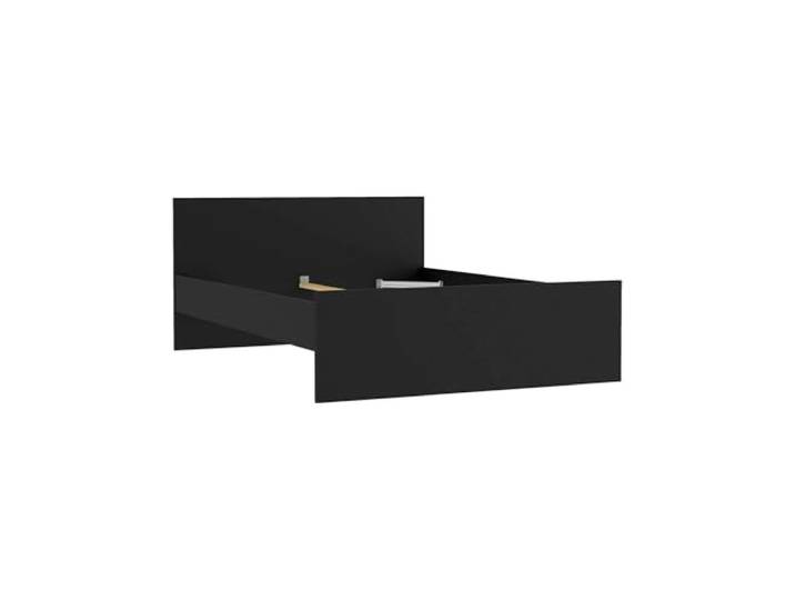 Dmora - Doppelbett Geraldine, Struktur des Lagerbetts, Sommier mit Abdeckung, Bettrahmen aus Stoff, 197x146 h80 cm, Schwarz