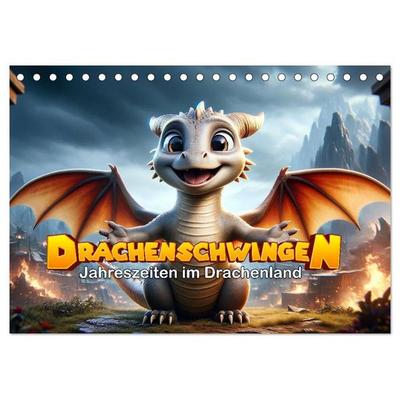 Drachenschwingen: Jahreszeiten im Drachenland (Tischkalender 2027 DIN A5 quer), CALVENDO Monatskalender