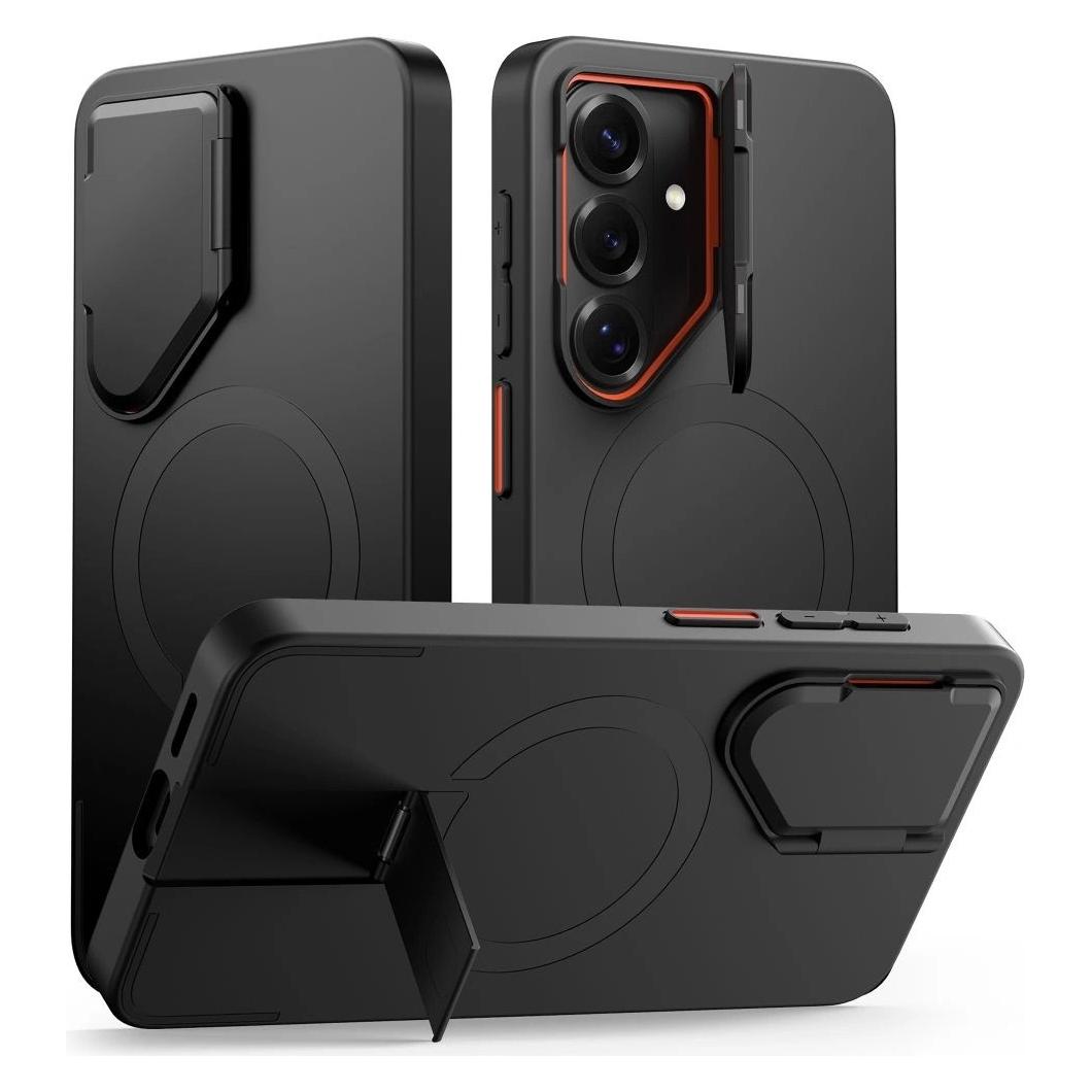 Tech-Protect Kevlar Aura Magsafe Galaxy S26 Schwarz/Orange (Samsung Galaxy S26) (5906302352401)