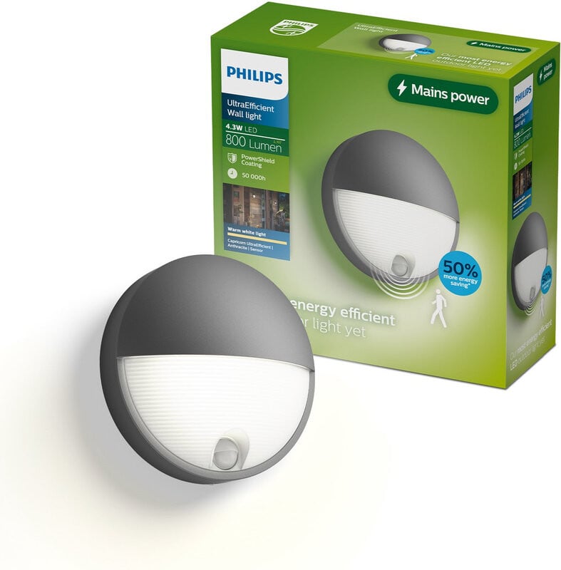 Philips Capricorn Wandlamp - LED Buitenverlichting met Bewegingssensor - Antraciet