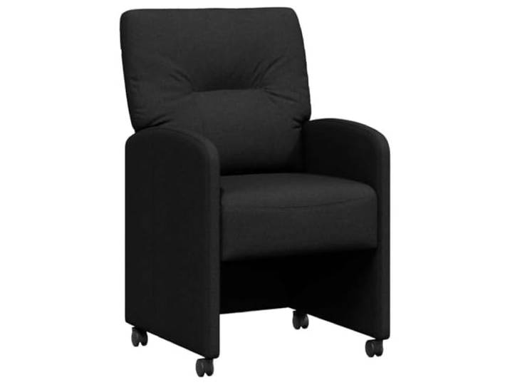 KUTYWEXFM 2er Set Esszimmerstühle mit Rollen Schwarz 57x67x95 cm Moderne Polsterstühle mit sanften Rollen, ergonomischer Rückenlehne und Armlehnen für maximale Mobilität im Esszimmer.