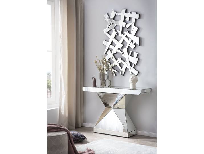 Konsolentisch SALESFEVER Designer Konsole , silber (silber, verspiegelt, silber, silber), B:120cm H:81cm T:35,5cm, Tische, Konsolentisch, verspiegelt, in edler Form und besonderer Optik