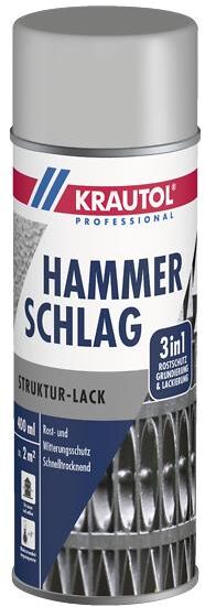 KRAUTOL Sprühlack Hammerschlag silbergrau, 0,4 l