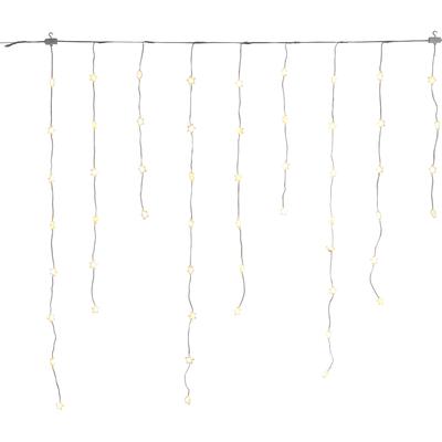 AM DESIGN Lichtervorhang "Weihnachtsdeko aussen", silber (silberfarben), Flammen 108 Stk., Kabellänge 5m x Gesamtlänge 6,7m, Lichterketten, 5m Anlaufkabel