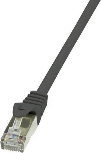 LogiLink CP1023S RJ45 Patchkabel CAT 5e F/UTP 0.50m Schwarz mit Rastnasenschutz
