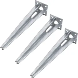3x Bodenhülse Einschlaghülse für Ø 40 mm Bodeneinschlaghülse 50 cm Länge Zaunpfahl verzinkt Aufnahme 100x100 mm