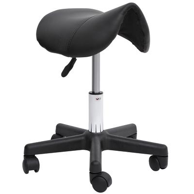 MODFU Rollhocker aus Kunstleder, Schwarz, höhenverstellbar 45–55 cm, drehbar