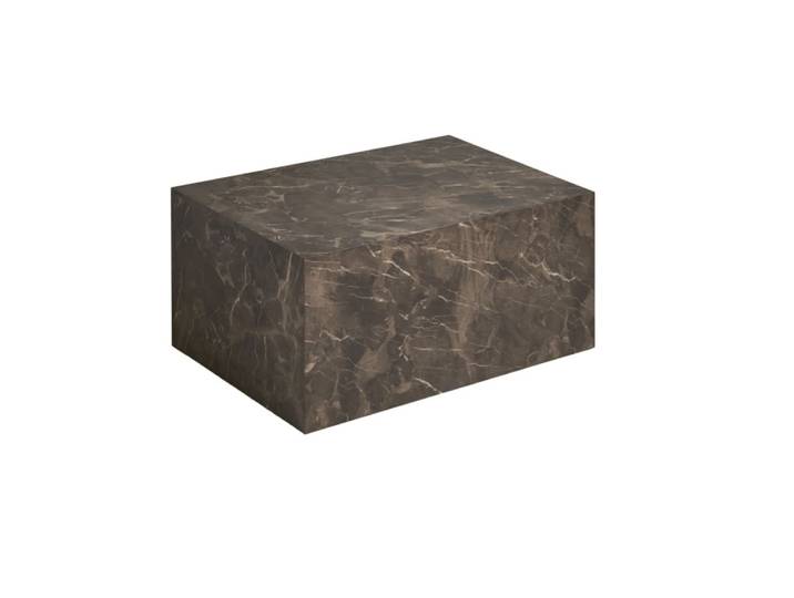 Table basse décor marbre brun 60x80 cm