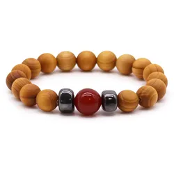 Cedarwood Root Chakra Bangle with Red Jasper