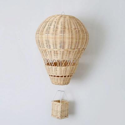 Inspire Select Rattan Hot Air Balloon Wall Decor Handmade Nordic Nursery Hanging Ornament 11.8 8.7 In