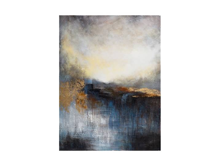 Handgemaltes Bild „Magic II“ 90 x 120 cm Blau, Gold Crea Collection