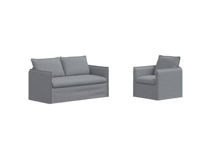 Coespram Sofagarnitur 2-teilig Polstersofa Set Hellgrau Metallrahmen Modulares Couch-Set für flexible Anordnung im Wohnzimmer und Schlafzimmer. Ergonomischer Sitzkomfort mit abnehmbarem Bezug.