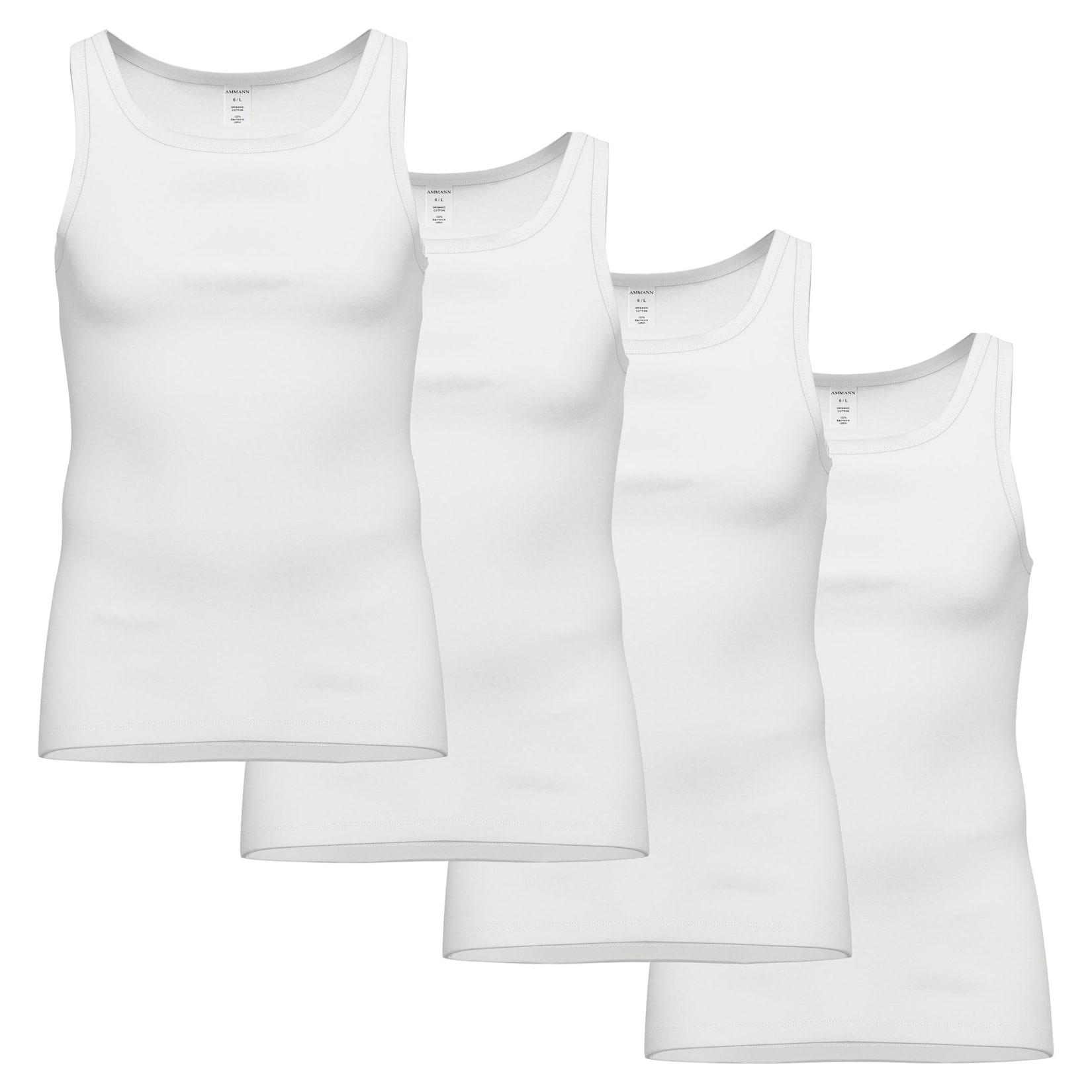 Feinripp Unterhemden 4er Pack Herren Unterhemd