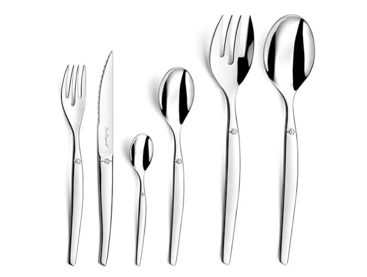 LOU LAGUIOLE Jet Ménagère 50 couverts de table 18/0 Pour 12 personnes\, Inox Ménagère 50 couverts de table pour 12 personnes\, Acier inoxydable 18/0\, Compatible lave-vaisselle