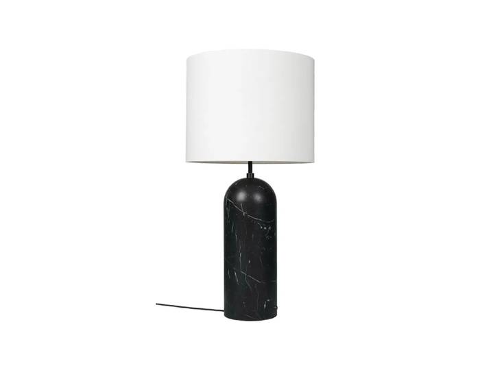 GUBI Gravity XL Stehleuchte Schwarzer Marmor/Weiß, low
