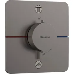 Hansgrohe ShowerSelect Comfort Q Thermostat Unterputz, Brushed Black Chrome, 2 Verbraucher, flache Rosette, einfache Installation