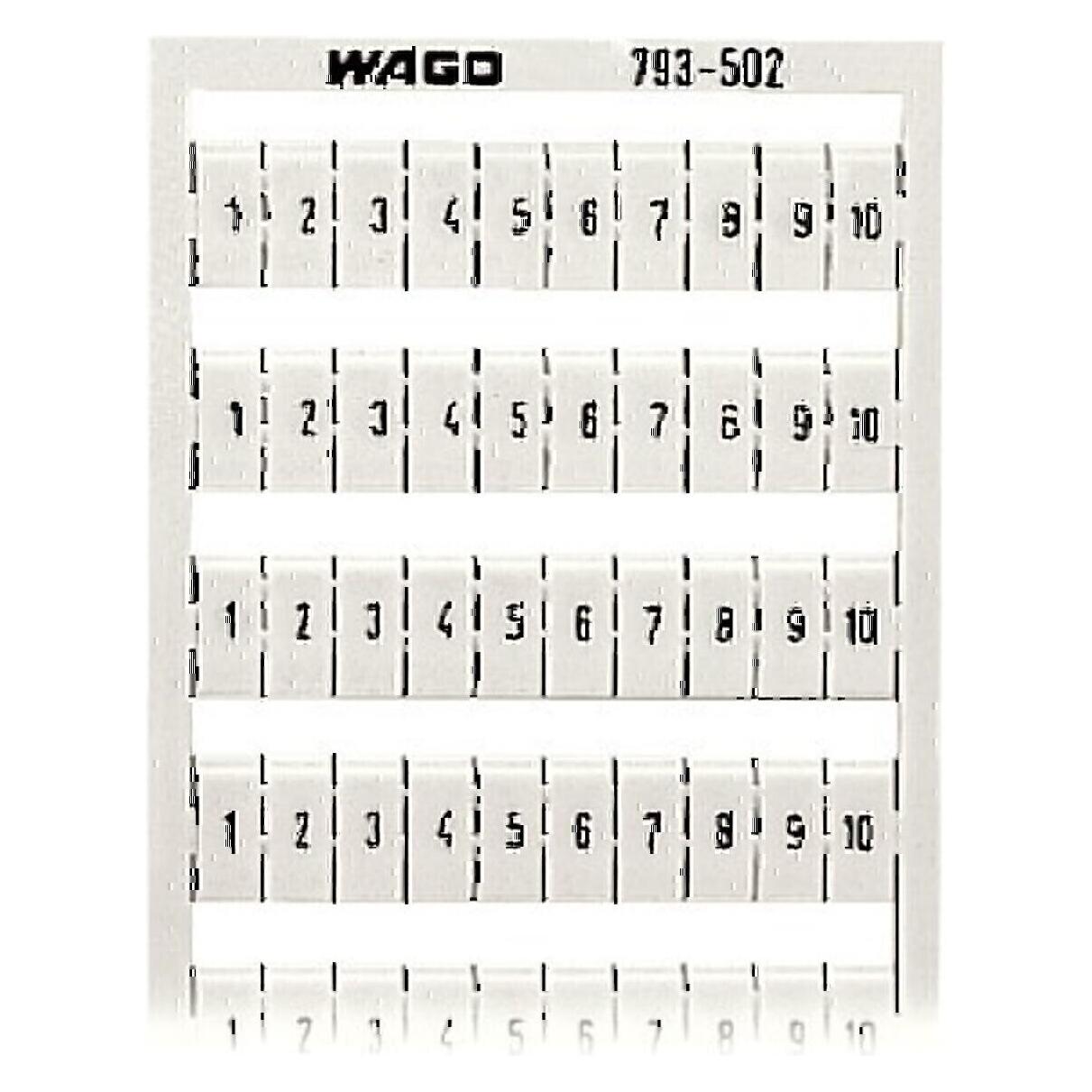 Wago Horizontal Marker Card Wmb 1-10 (793-502)