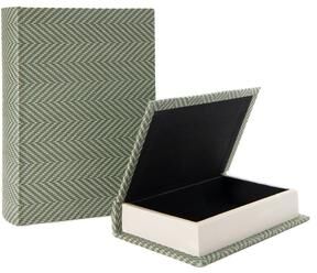 IH Casa Decor Woven Fabric Storage Book Set Of 2 Green