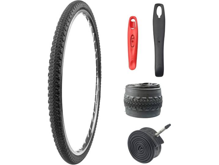 Fahrradreifen-Set 700x42C mit Schlauch und Reifenhebern, Mehrfarbig, Kunststoff, 4.2x1x70 cm, Freizeit & Co, Sport & Fitness, Fahrräder, Fahrradzubehör