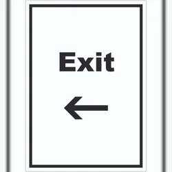 HB-Druck Exit Aufkleber mit Text und Richtungspfeil links Ausgang hochkant A8 (52x74mm)