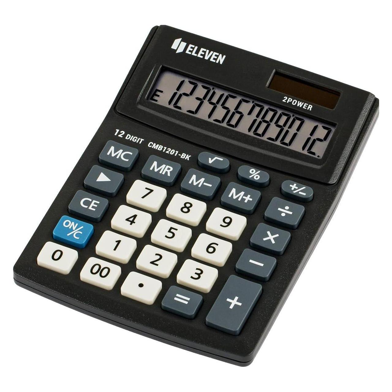 Eleven Taschenrechner CMB1201-BK (Batteriebetrieb, Solarenergie) (Eleven CMB1201-BK)