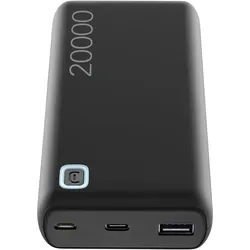 Cellularline Essence (20000 mAh, 12 W, 74 Wh), Powerbank, Schwarz