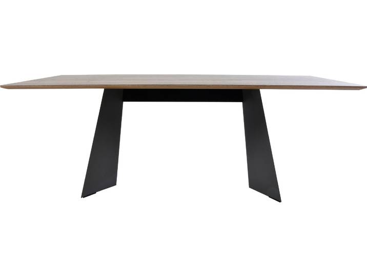 Esstisch K+W KOMFORT & WOHNEN Cube , braun (risseiche dunkel, schwarz), B:200cm H:75cm T:100cm, Tische, Esstisch, in Nachbildung Risseiche dunkel, Untergestell in 2 Farben