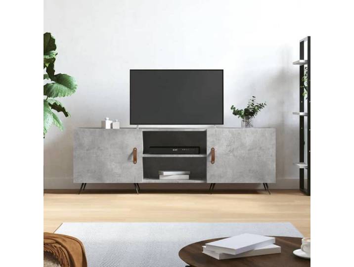 Meuble TV-Banc TV-Meuble Télé gris béton 150x30x50 cm bois d'ingénierie 853337