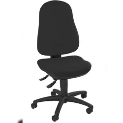 Bürodrehstuhl, gepolstert, Kunststofffußkreuz, GS zertifiziert, schwarz