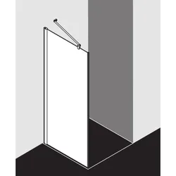 Kermi Pega Seitenwand PETWO08318VAK 83x185cm, silber hochglanz, ESG klar, auf Duschplatz