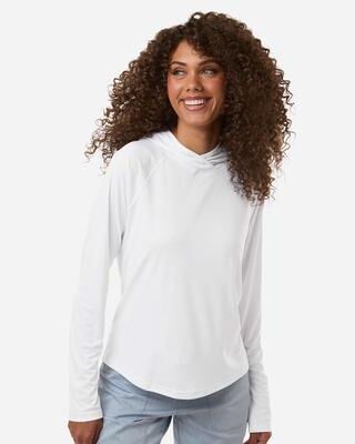 Columbia 216061 Women's PFG Tidal Tee Hooded Long Sleeve in White/Nightshade size Small   Polyester