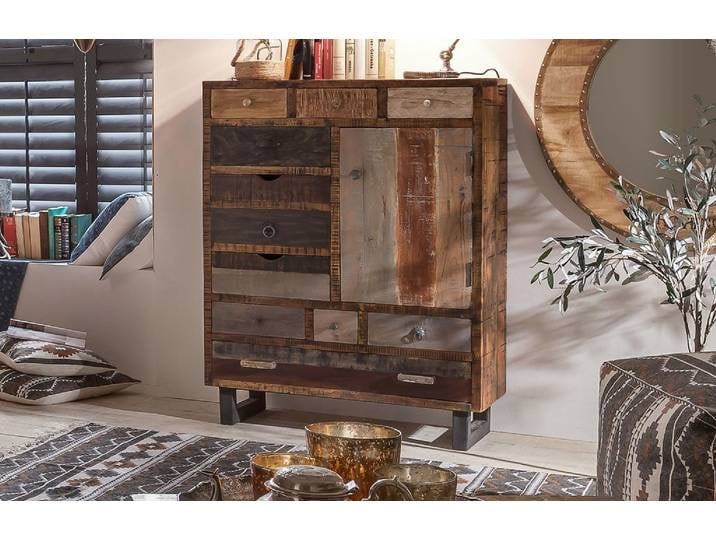 Highboard 90x120cm 'Metro' Altholz & Eisen