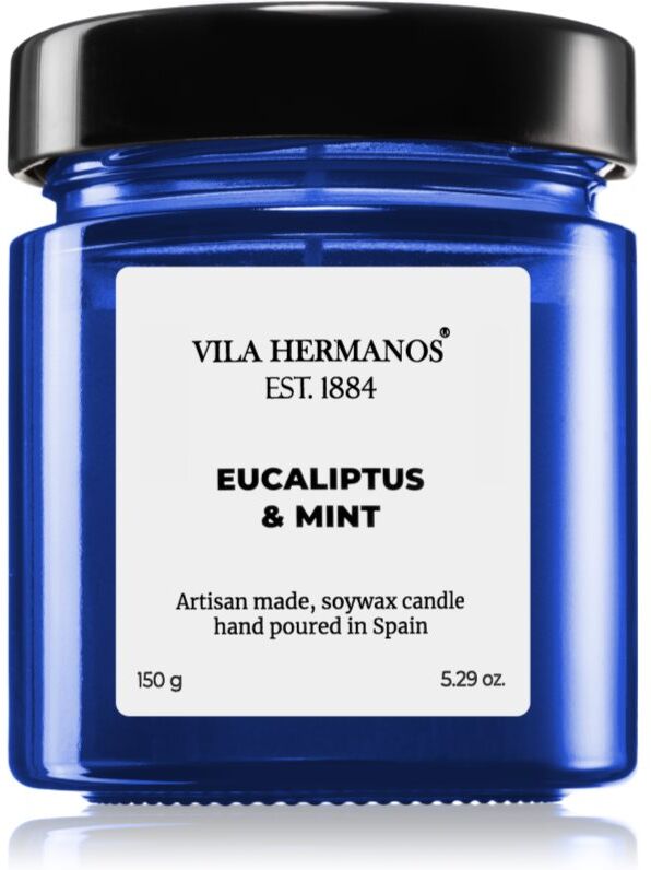 Vila Hermanos Apothecary Cobalt Blue Eucalyptus & Mint scented candle 150 g