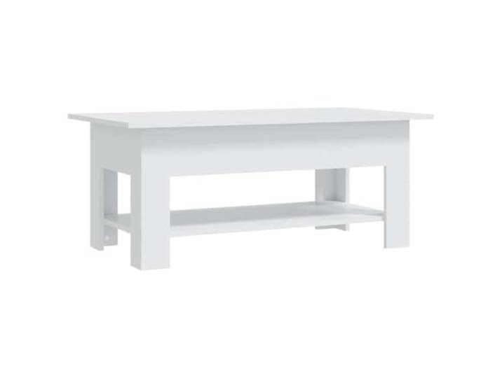 GHVBNMF Couchtisch Weiß 102x55x42 cm Holzwerkstoff Wohnzimmertisch Zweistufiger Beistelltisch in Weiß für Wohnzimmer: Bietet praktische Ablagefläche für Bücher und Dekoration.
