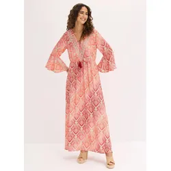 bonprix Maxikleid aus fließender Viskose, rot, Gr.48, sommerliches Maxikleid aus fließender Viskose, aus Viskose