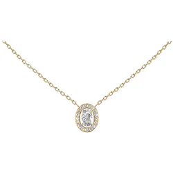 Jacques Lemans S-C246B Damen-Halskette Edelstahl mit Zirkonia Gold/Weiß