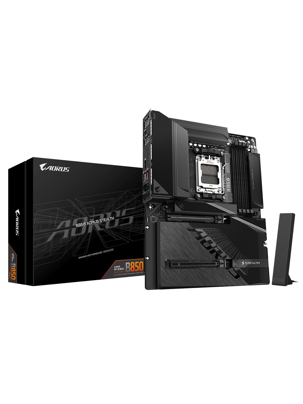 GIGABYTE B850 AORUS STEALTH Mainboard - AMD B850 - AMD AM5 - DDR5 RAM - ATX